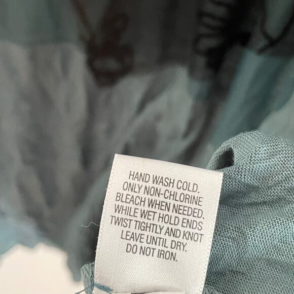 Simply Vera Wang Tank Teal Green Crinkle Lace Tank L Y2K Fairy Grunge Applique - Picture 6 of 8